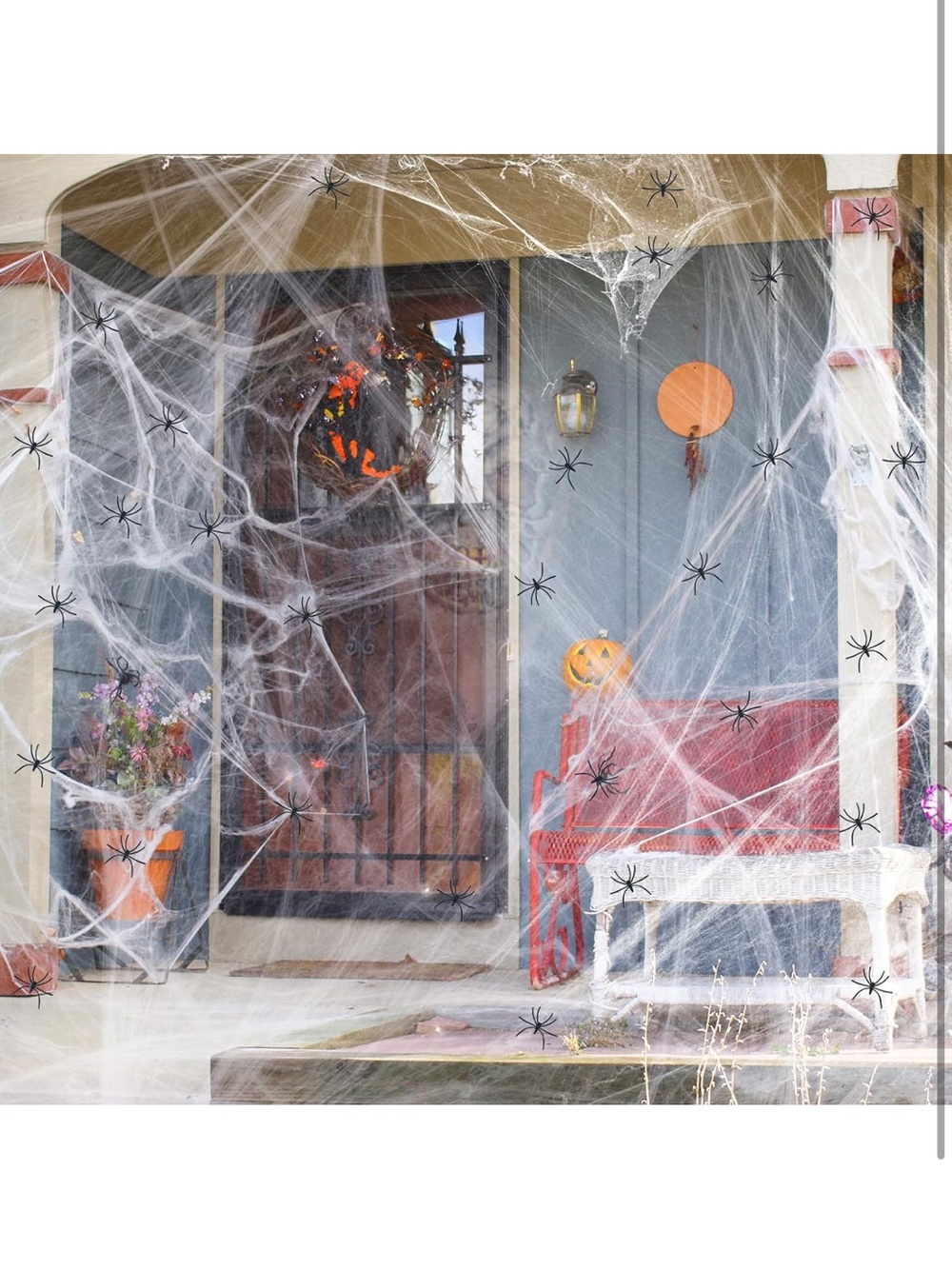 Amazon 900 Sq Ft Spider Webs Halloween Decorations Bonus with 30 Fake Spiders - Picture 8 of 8